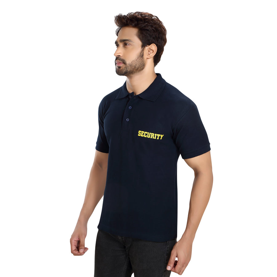 Security Polo T-Shirt – Navy Blue - Left Sleeve