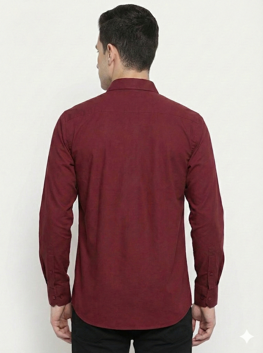 Men's Classic Formal Shirt – Maroon - Back
