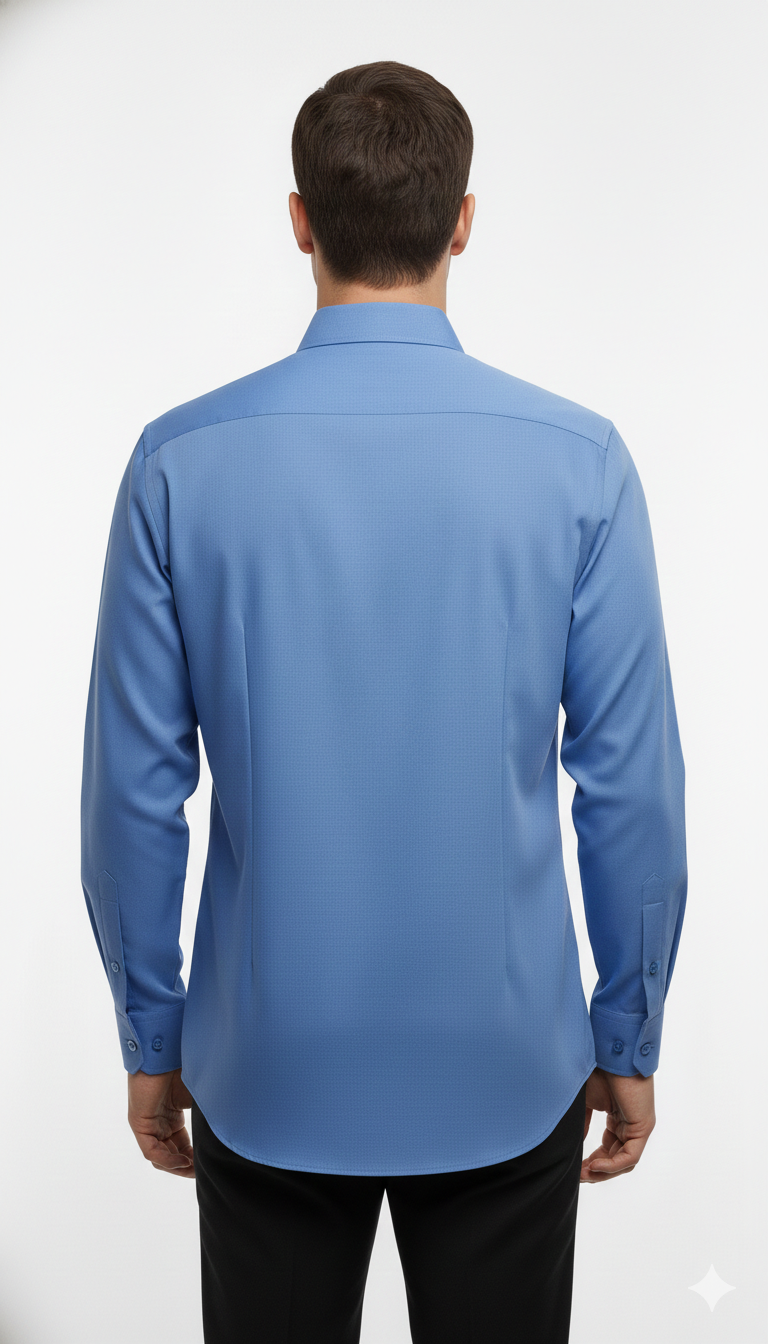 Men's Classic Formal Shirt – Blue Fil-a-Fil - Back