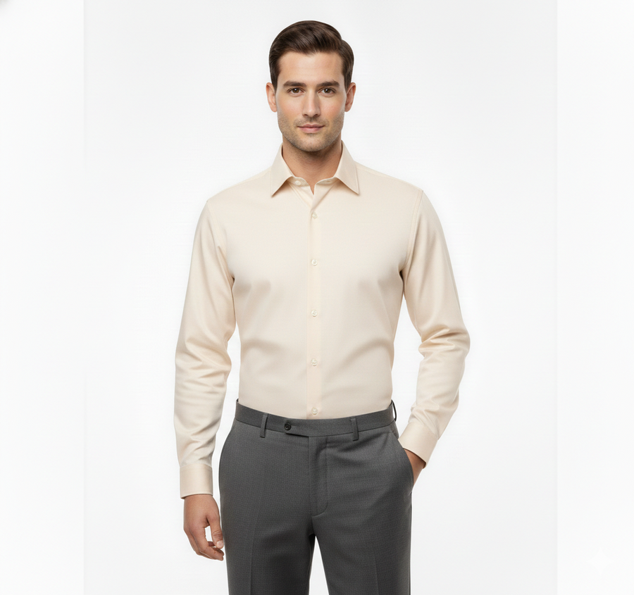 Men's Classic Formal Shirt – Cream - Back