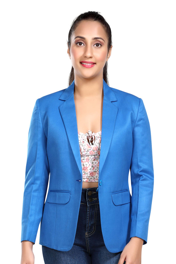 Women's slim fit TR blazer – Light Blue – view 2