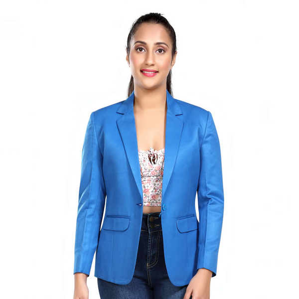 Women's slim fit TR blazer – Light Blue – view 2
