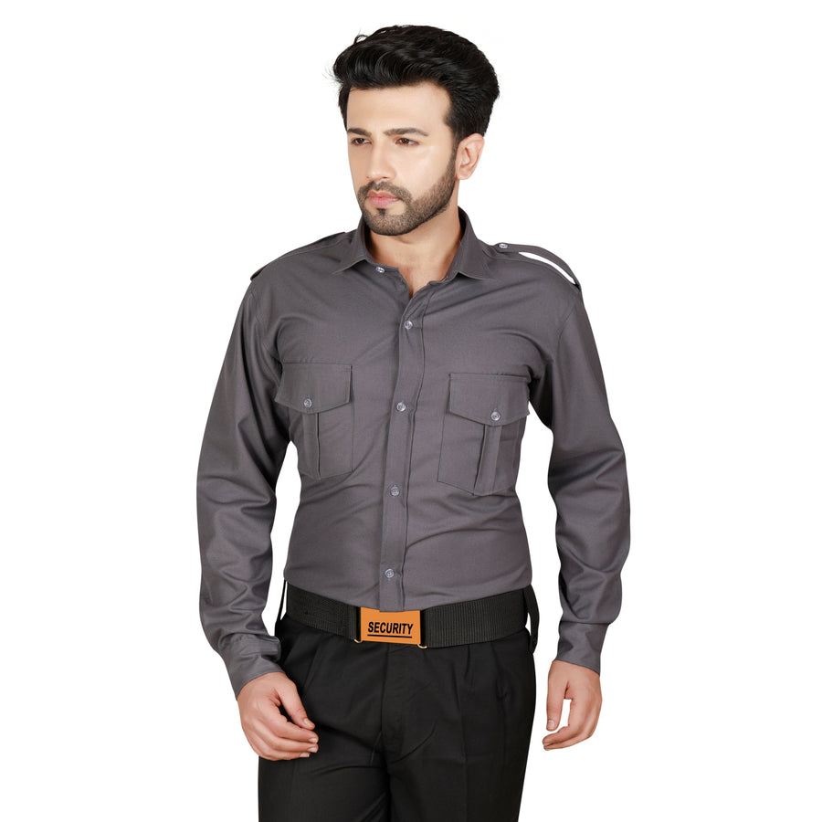 Security Guard Uniform Shirt & Pant – Grey & Black - Right Sleeve