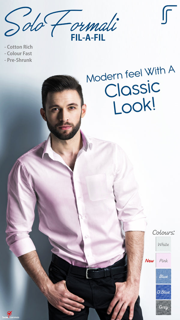 Men's Cotton Fil-a-Fil Formal Shirt – Grey – view 2