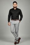 Man wearing black anti-stain formal shirt, Mafatlal Trendz TSAS04