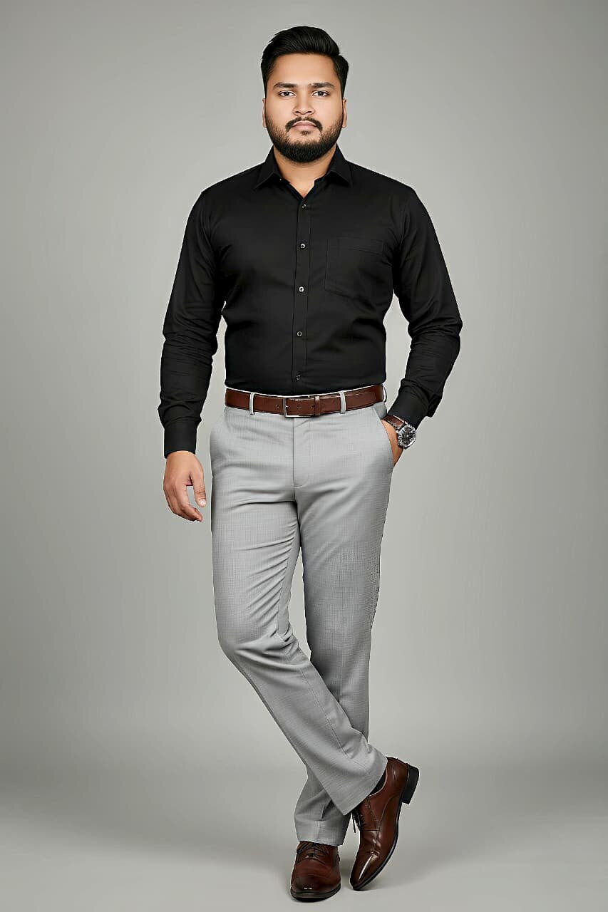 Men's Anti-Stain Formal Shirt – Black - Left Sleeve