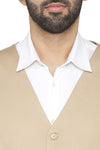 Men's beige slim fit TR waistcoat – view 1