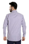 Men's Striped Formal Shirt – Purple – view 1