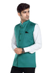Men's Sea Green TR Nehru jacket – view 2