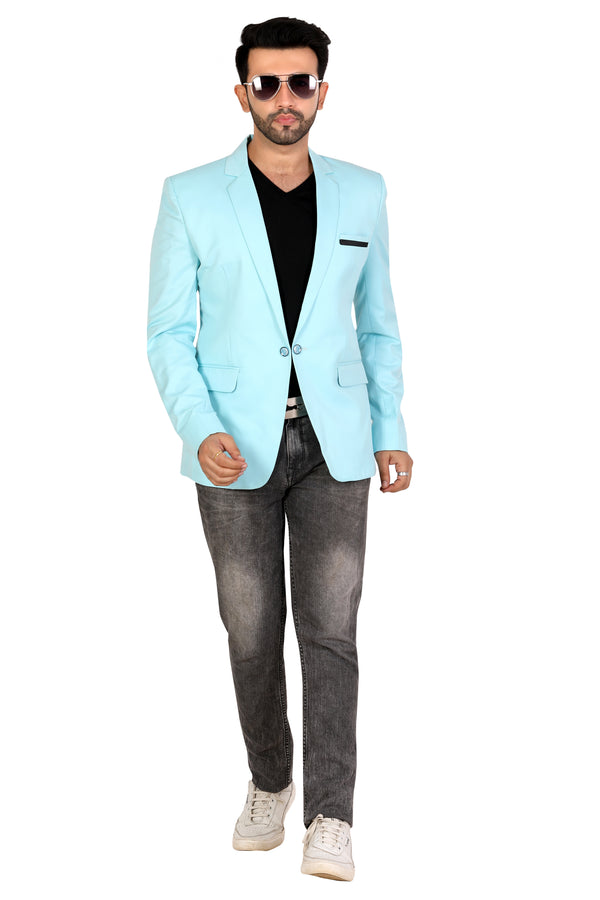 Men's slim fit TR blazer – Aqua Light – view 1