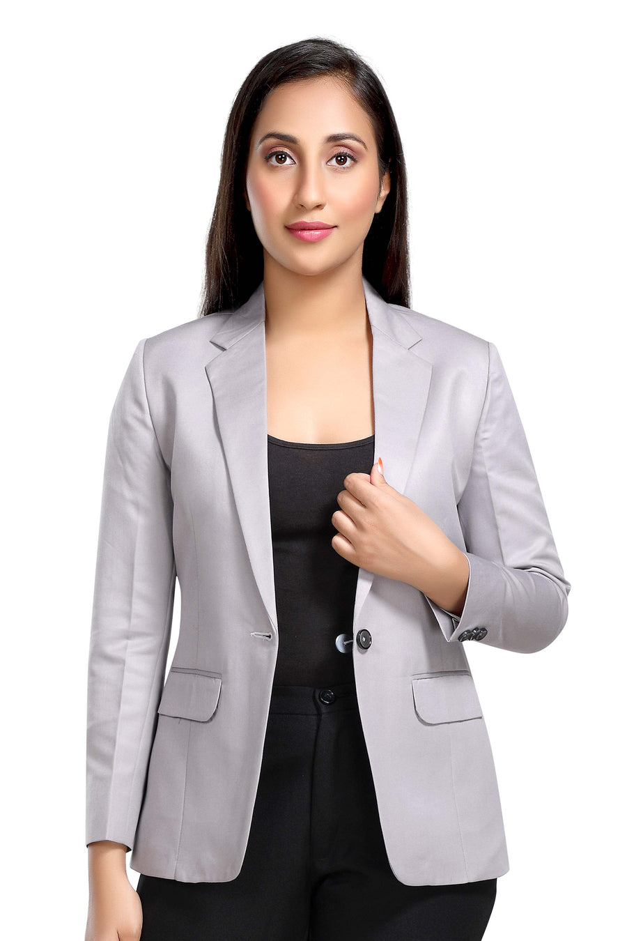 Women's Slim Fit TR Blazer – Grey - Back