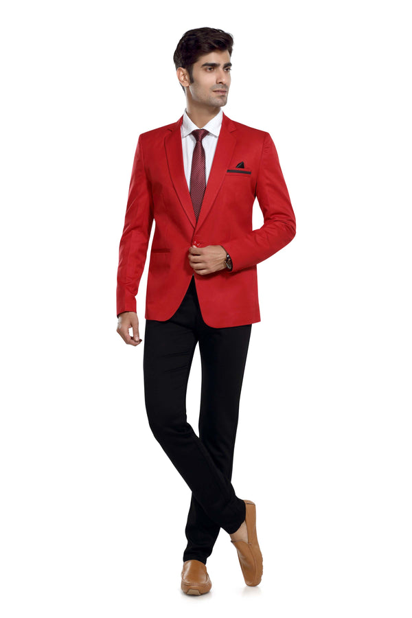 Men's slim fit TR blazer – Red – view 1