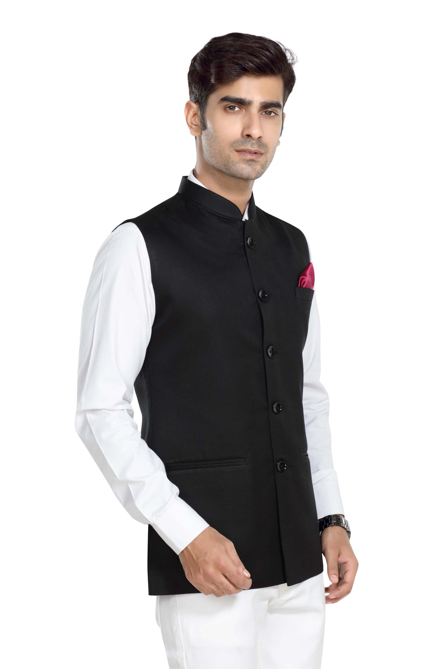 Men's TR Nehru Jacket – Black - Right Sleeve