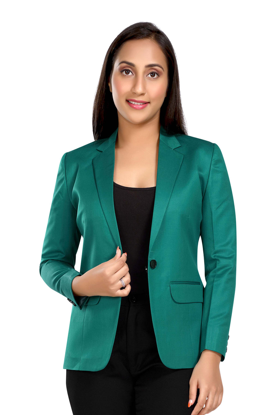 Women's Slim Fit TR Blazer – Sea Green - Back