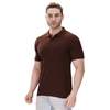 Brown polo T-shirt (100% cotton) – right angle view
