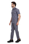 Industrial Worker Uniform – Grey, Half Sleeve – side