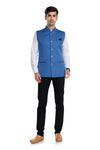 Men's Light Blue TR Nehru jacket – view 6