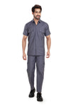 Industrial Worker Uniform – Grey, Half Sleeve – front