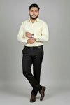Man wearing lemon anti-stain formal shirt, Mafatlal Trendz TSAS05