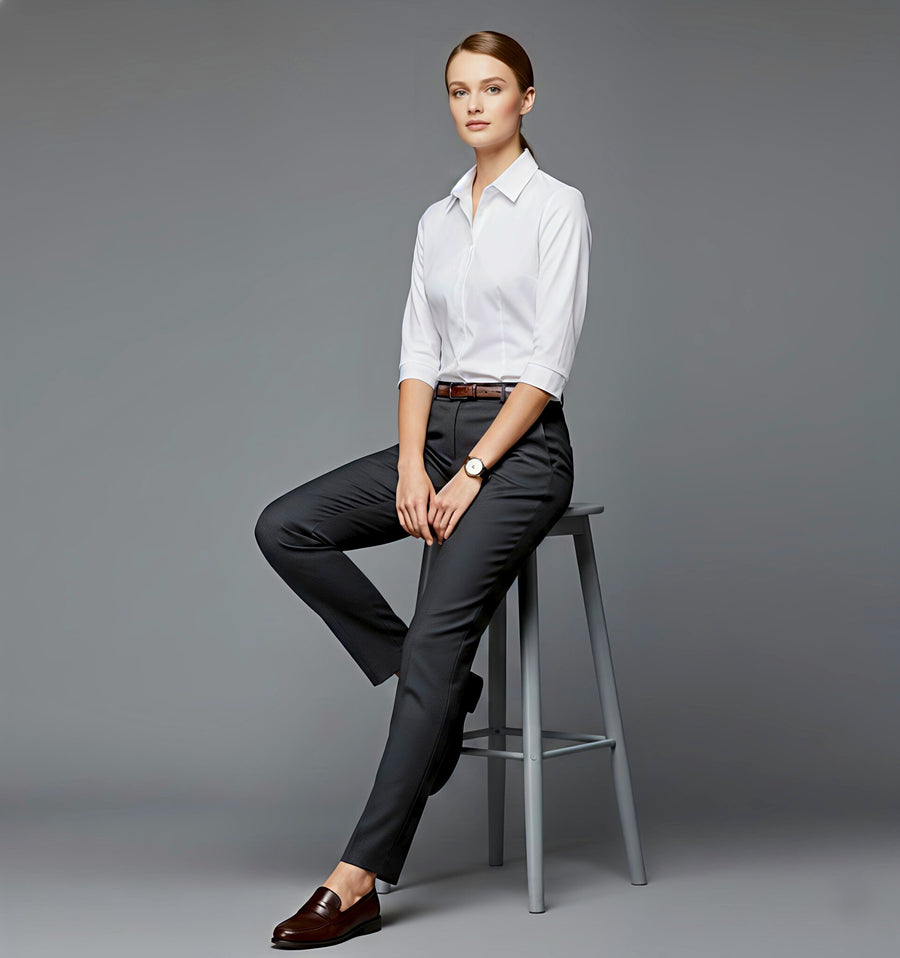 Women's Anti-Stain Formal Shirt – White - Left Sleeve