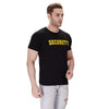 Black security round neck T-shirt – right angle view