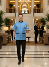 Half Sleeve Waiter Uniform – Sky Blue & Black – view 5