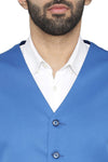 Men's light blue slim fit TR waistcoat – view 1