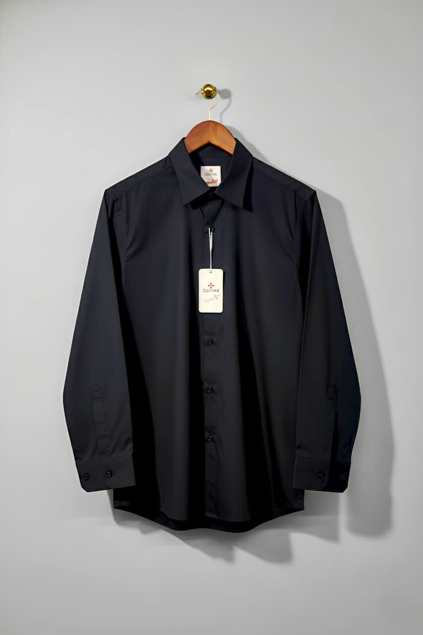 Men's Anti-Stain Formal Shirt – Black - Front