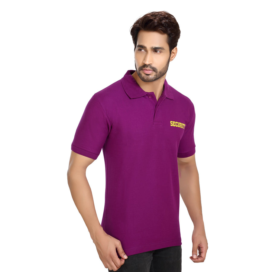 Security Polo T-Shirt – Purple - Right Sleeve