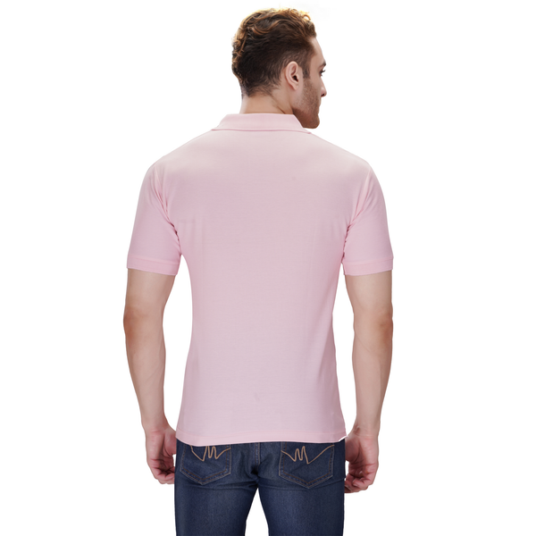 Pink polo T-shirt (100% cotton) – back view