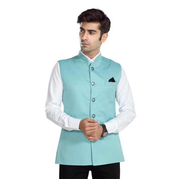 Men's TR Nehru Jacket – Dark Aqua