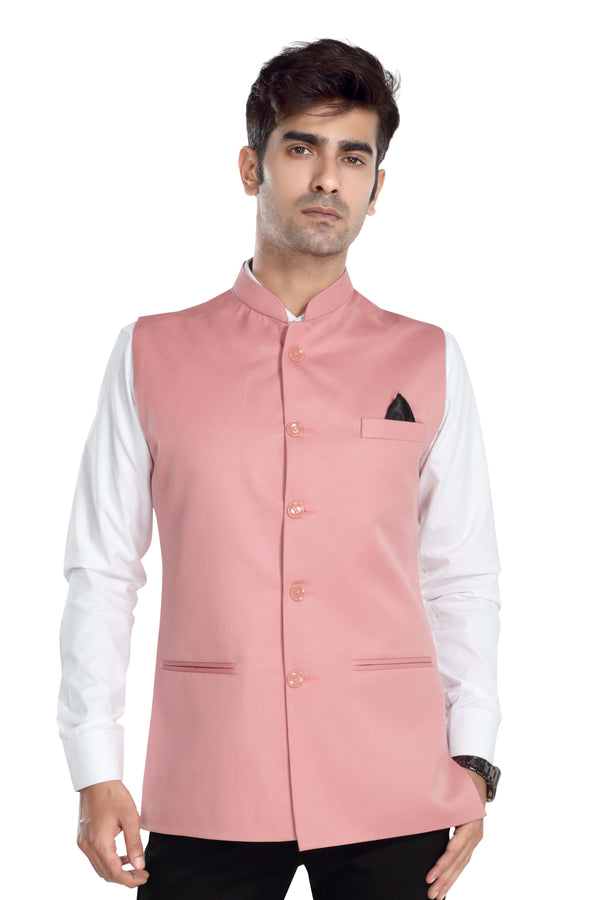 Men's Blossom Pink TR Nehru jacket – front view