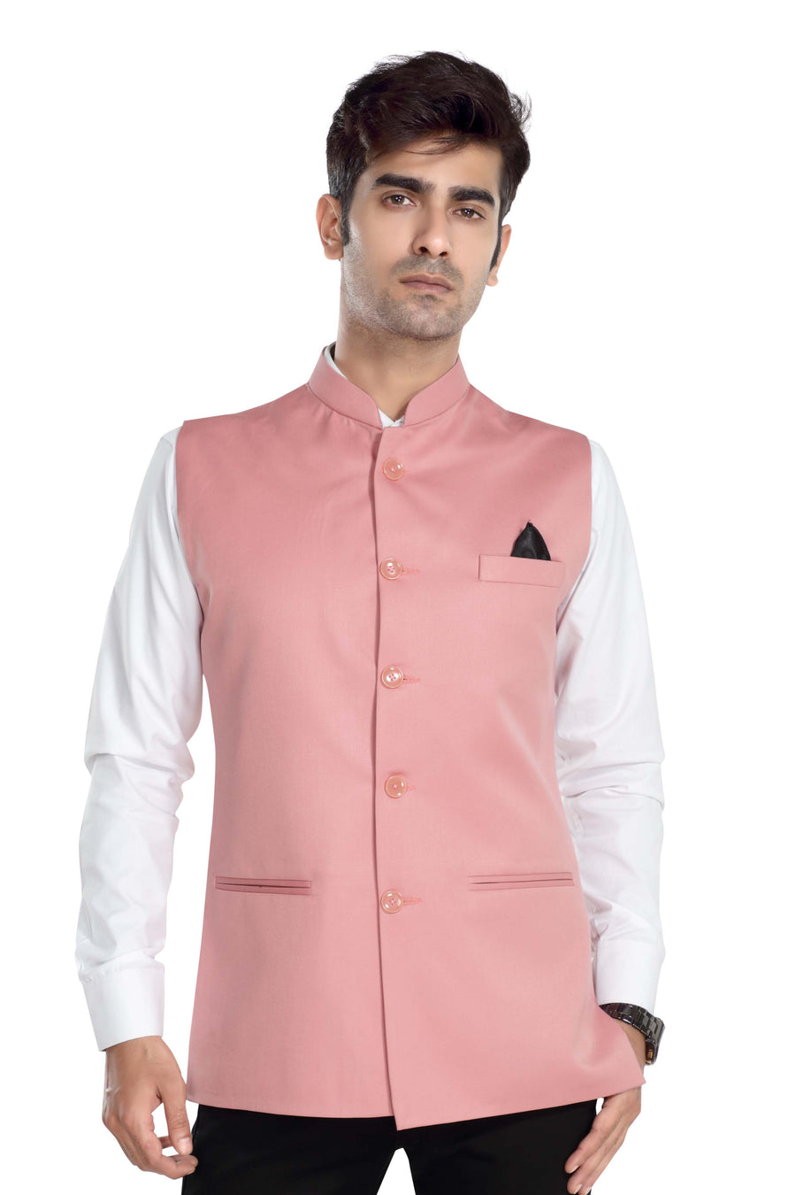 Men's TR Nehru Jacket – Blossom Pink - Front