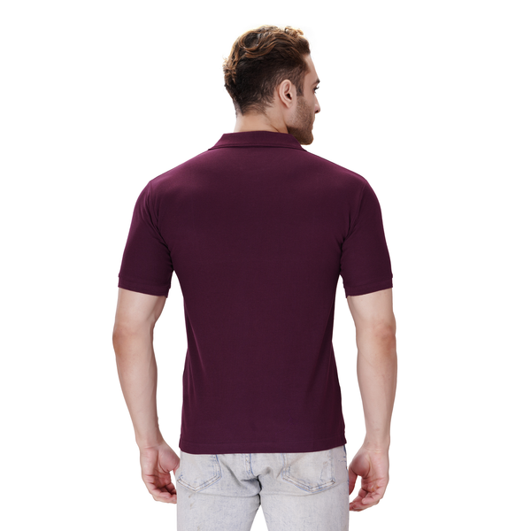 Wine polo T-shirt (100% cotton) – back view