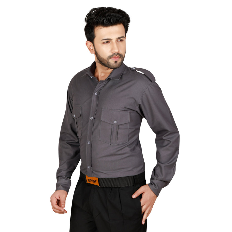 Security Guard Shirt – Dark Grey - Right Sleeve