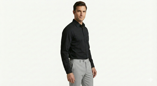 Men's Classic Formal Shirt – Black – view 2