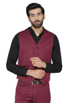 Men's wine maroon slim fit TR waistcoat – view 2
