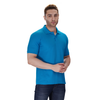 Turquoise Blue polo T-shirt (100% cotton) – left angle view