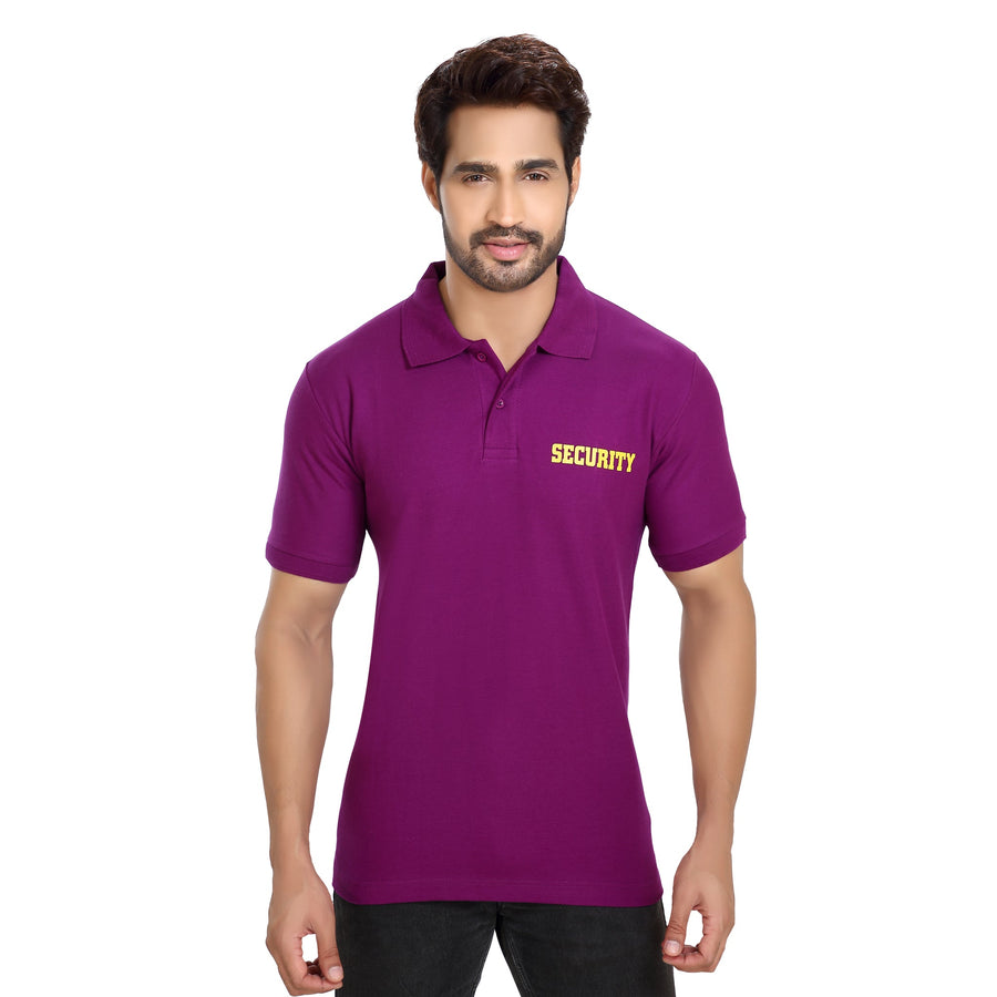 Security Polo T-Shirt – Purple - Front
