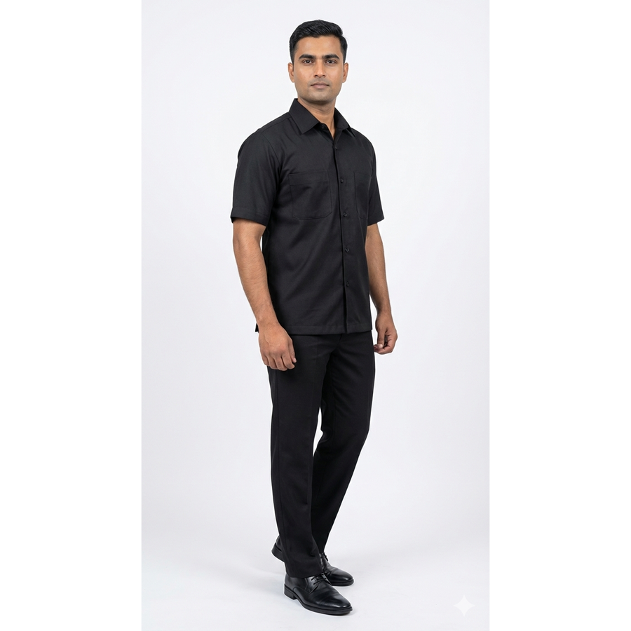 Safari Suit for Security Guards – Black - Left Sleeve