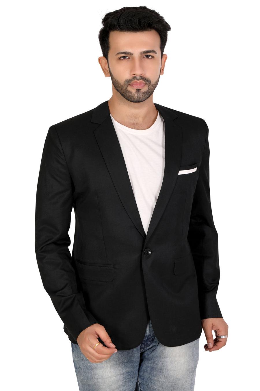 Men's Slim Fit TR Blazer – Metal Black - Front