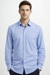 French blue fil-a-fil formal shirt studio shot