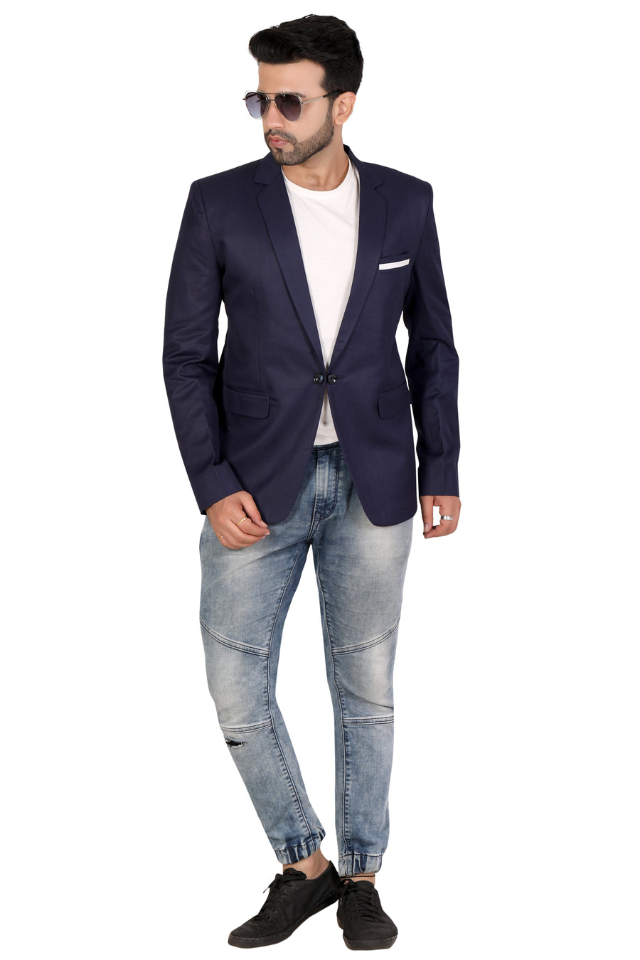 Men's Slim Fit TR Blazer – Indigo Blue - Front