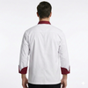 White & Maroon chef coat – view 3