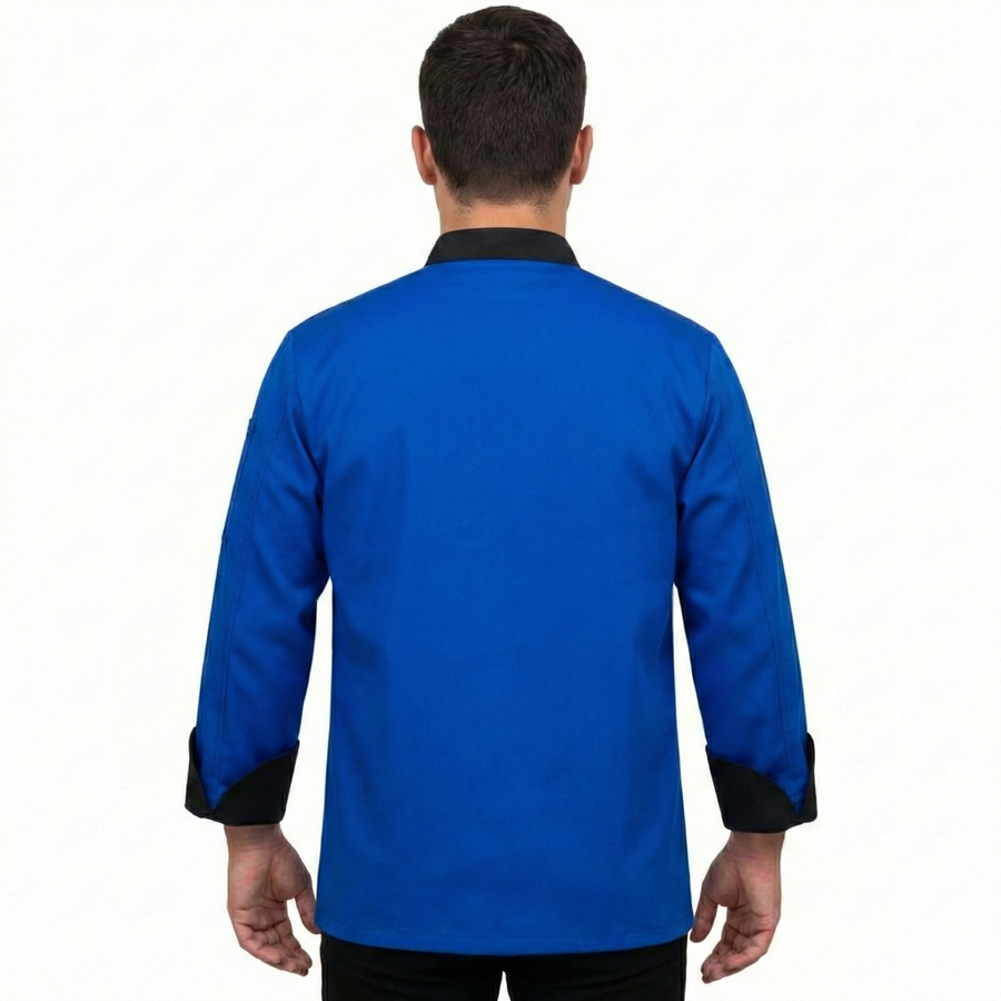 Chef Coat – Royal Blue & Black - Back