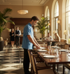 Half Sleeve Waiter Uniform – Sky Blue & Navy – view 4