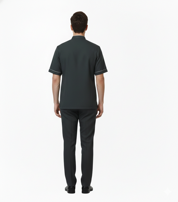 Half Sleeve Waiter Uniform – Charcoal Grey – view 5