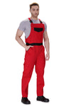 Industrial Dungaree Bib Overall – Red – side