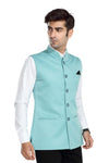 Men's Dark Aqua TR Nehru jacket – view 3