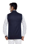 Men's Navy Blue TR Nehru jacket – view 4